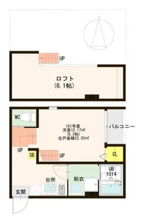 シーハンド丹波橋【1階】の間取り