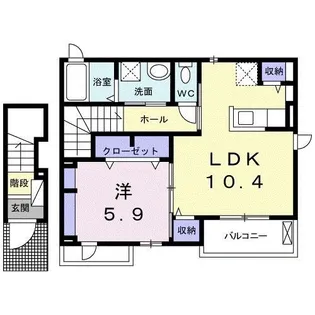 メゾンアンソレイエC棟【2階】の間取り