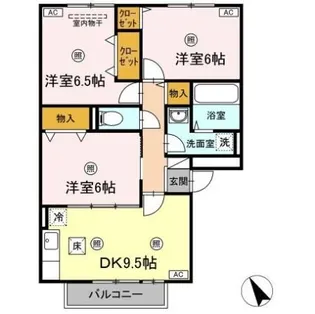 マンマミーヤ B棟【1階】の間取り
