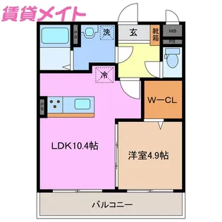 マリアロッソ富田【1階】の間取り