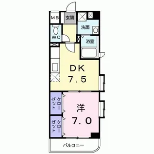 アンジュ・ミニヨン【2階】の間取り