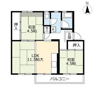 UR原【4階】の間取り