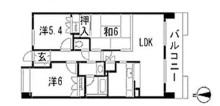 東仙台ガーデンハイツ六番館【1階】の間取り