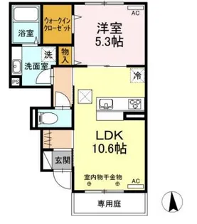 メルヴェーユ・ウィットB【1階】の間取り