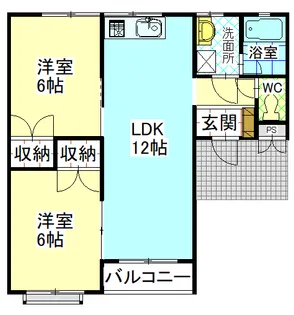 ネオコーポヤマザキ【1階】の間取り