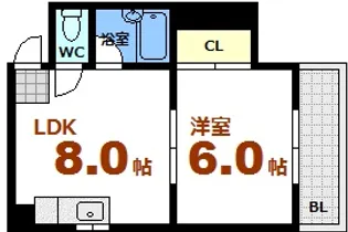 広島県広島市中区昭和町【マンション】の間取り