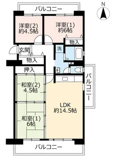 URアルビス池田【1階】の間取り