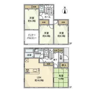 神奈川県大和市福田1【一戸建】の間取り