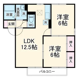 ウエストスクエア B【1階】の間取り