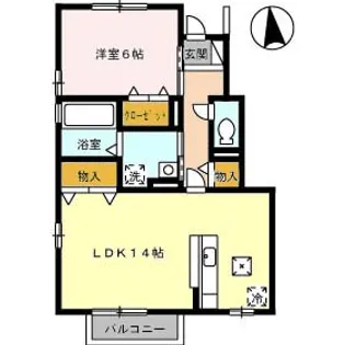 ヴィラ イーハトーヴ B棟【1階】の間取り