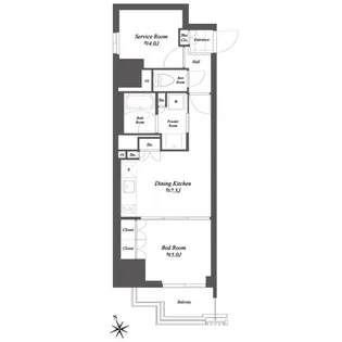 THE GATEHOUSE浅草雷門【3階】の間取り