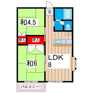 大進ハイツ【2階】の間取り