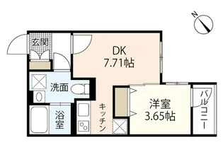 ヴィラ博丈(ヒロタケ)庚午北【1階】の間取り