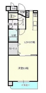 ハッピーフライト【4階】の間取り