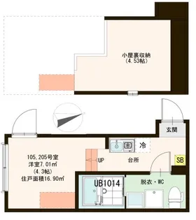 ハーモニーテラス竹の塚V【2階】の間取り