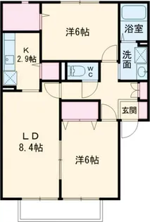 リトルタウン・イワモト B【1階】の間取り