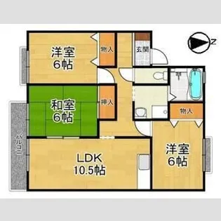 兵庫県伊丹市鴻池6【アパート】の間取り