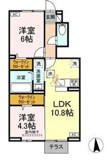 福島県郡山市鳴神3【アパート】の間取り