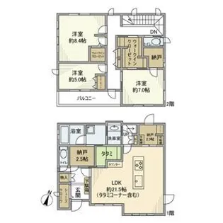 埼玉県桶川市鴨川1【一戸建】の間取り