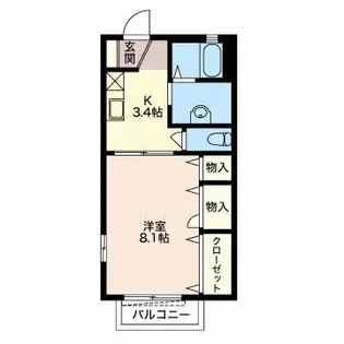 ピアチェーレ松富【2階】の間取り