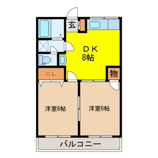 鬼怒ハイツ【2階】の間取り