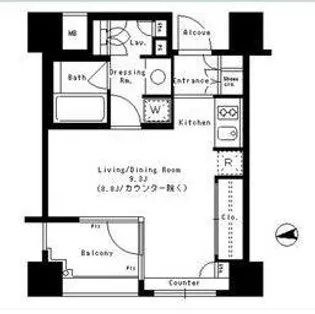 東京都新宿区水道町【マンション】の間取り