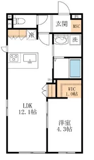 ベルフラット入谷サイド【1階】の間取り