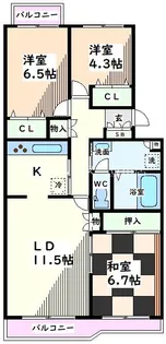 東京都立川市一番町6【マンション】の間取り