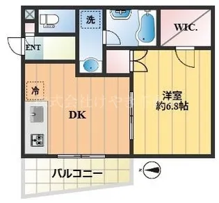 1DKの間取り画像