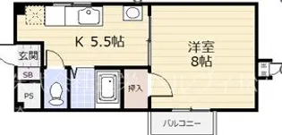 カーサ清明【2階】の間取り