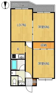 2LDKの間取り画像