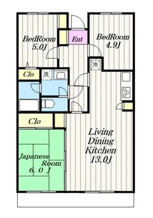 ヴェルジュ三家向【4階】の間取り