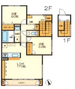 2LDKの間取り画像