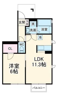 1LDKの間取り画像