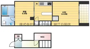 大阪府大阪市西区本田1【マンション】の間取り
