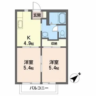 大日向ハイツA【2階】の間取り