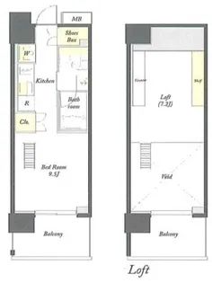 プライムメゾン早稲田通り【9階】の間取り