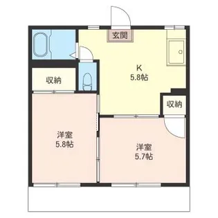 アーバン富田C棟【1階】の間取り