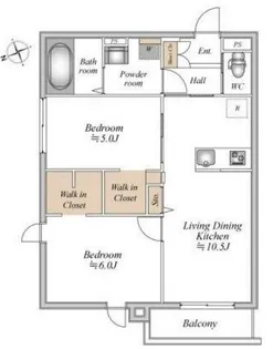 ザ・フォレスト立川【2階】の間取り