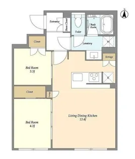 ガーデンレジデンス恵比寿【3階】の間取り