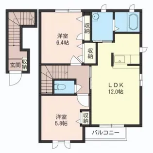 ボナールB【2階】の間取り