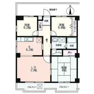 清月ビル【3階】の間取り
