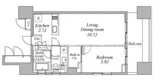 レジディア芝浦KAIGAN【6階】の間取り