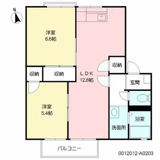 ハイツ耕心【2階】の間取り