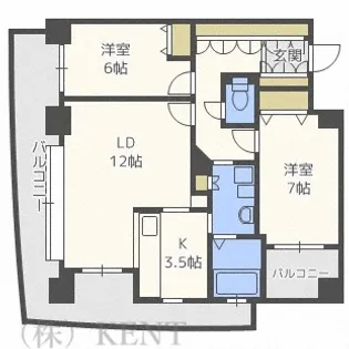 クリーンサッポロ医大西【7階】の間取り