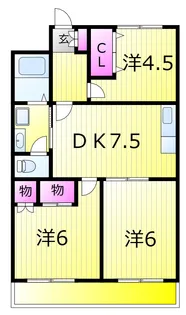 リベイラ北松戸【3階】の間取り
