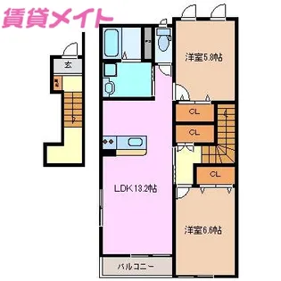 フェリーチェ B棟【2階】の間取り