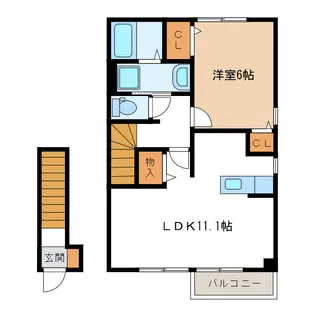 ベルハーモニーB棟【2階】の間取り