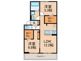 メゾン・モンレーヴ【3階】の間取り