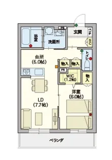 (シニア限定)ヘーベルVillageKUSU【2階】の間取り